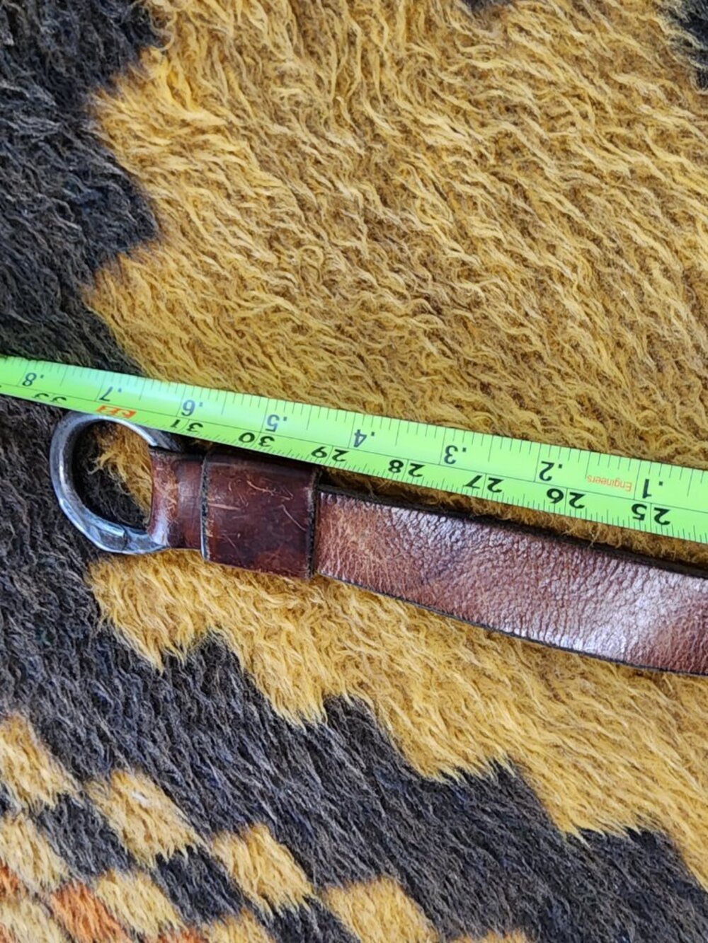 Brown Leather Ring Buckle Belt | Vintage Style - Picture 2 of 4
